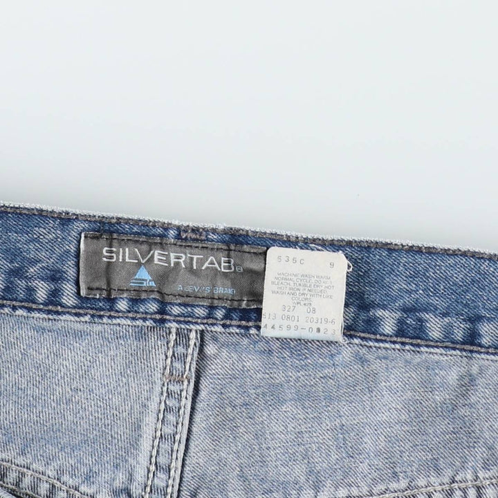 Levi's SILVER TAB BAGGY FIT Wide Denim Pants, Made in USA, Men's W36 (approx.) cotton Blue type light blue Vintage Second Hand