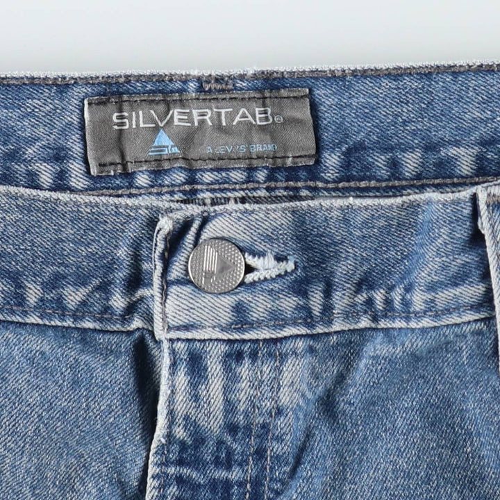 Levi's SILVER TAB BAGGY FIT Wide Denim Pants, Made in USA, Men's W36 (approx.) cotton Blue type light blue Vintage Second Hand