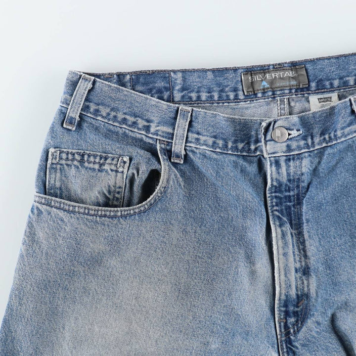 Levi's SILVER TAB BAGGY FIT Wide Denim Pants, Made in USA, Men's W36 (approx.) cotton Blue type light blue Vintage Second Hand