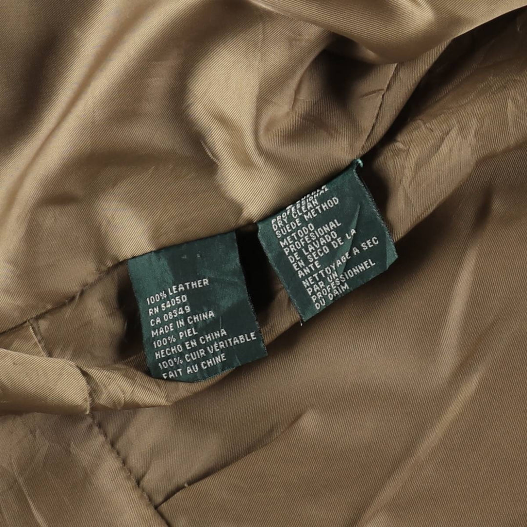 Ralph Lauren suede leather jacket, sports jacket, women's size L (approx.) Genuine suede leather brown type Vintage Second Hand