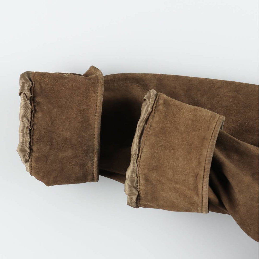 Ralph Lauren suede leather jacket, sports jacket, women's size L (approx.) Genuine suede leather brown type Vintage Second Hand