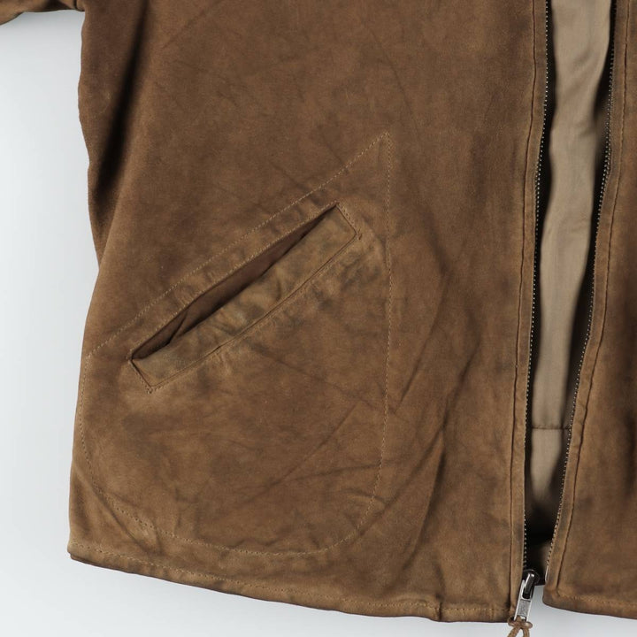 Ralph Lauren suede leather jacket, sports jacket, women's size L (approx.) Genuine suede leather brown type Vintage Second Hand