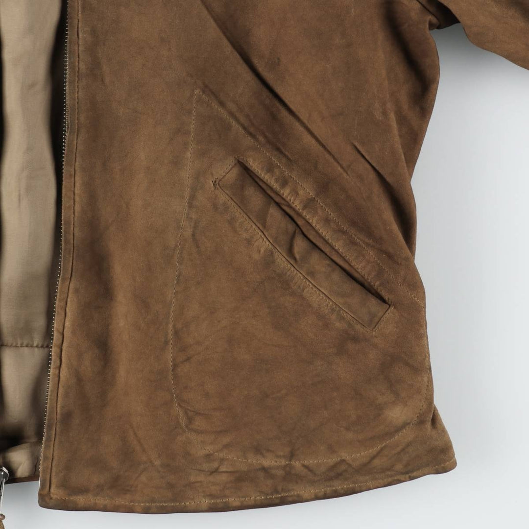 Ralph Lauren suede leather jacket, sports jacket, women's size L (approx.) Genuine suede leather brown type Vintage Second Hand