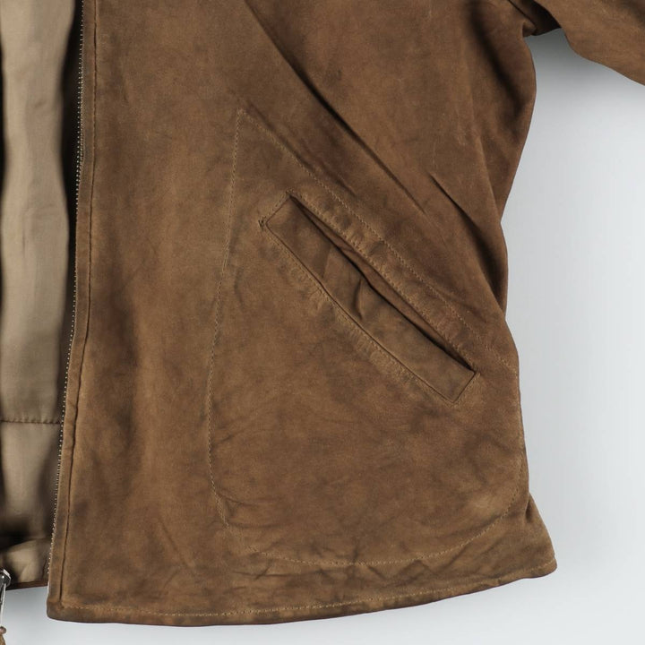 Ralph Lauren suede leather jacket, sports jacket, women's size L (approx.) Genuine suede leather brown type Vintage Second Hand