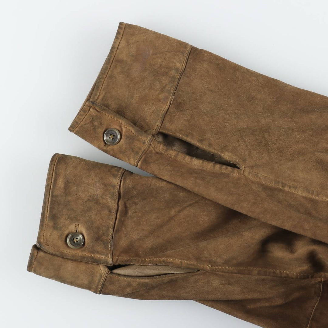 Ralph Lauren suede leather jacket, sports jacket, women's size L (approx.) Genuine suede leather brown type Vintage Second Hand