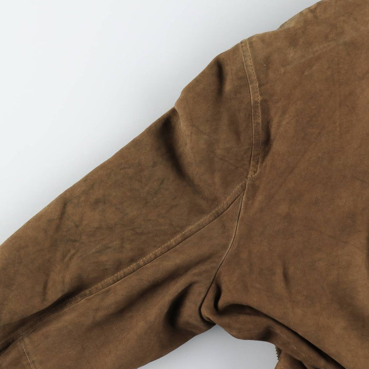 Ralph Lauren suede leather jacket, sports jacket, women's size L (approx.) Genuine suede leather brown type Vintage Second Hand