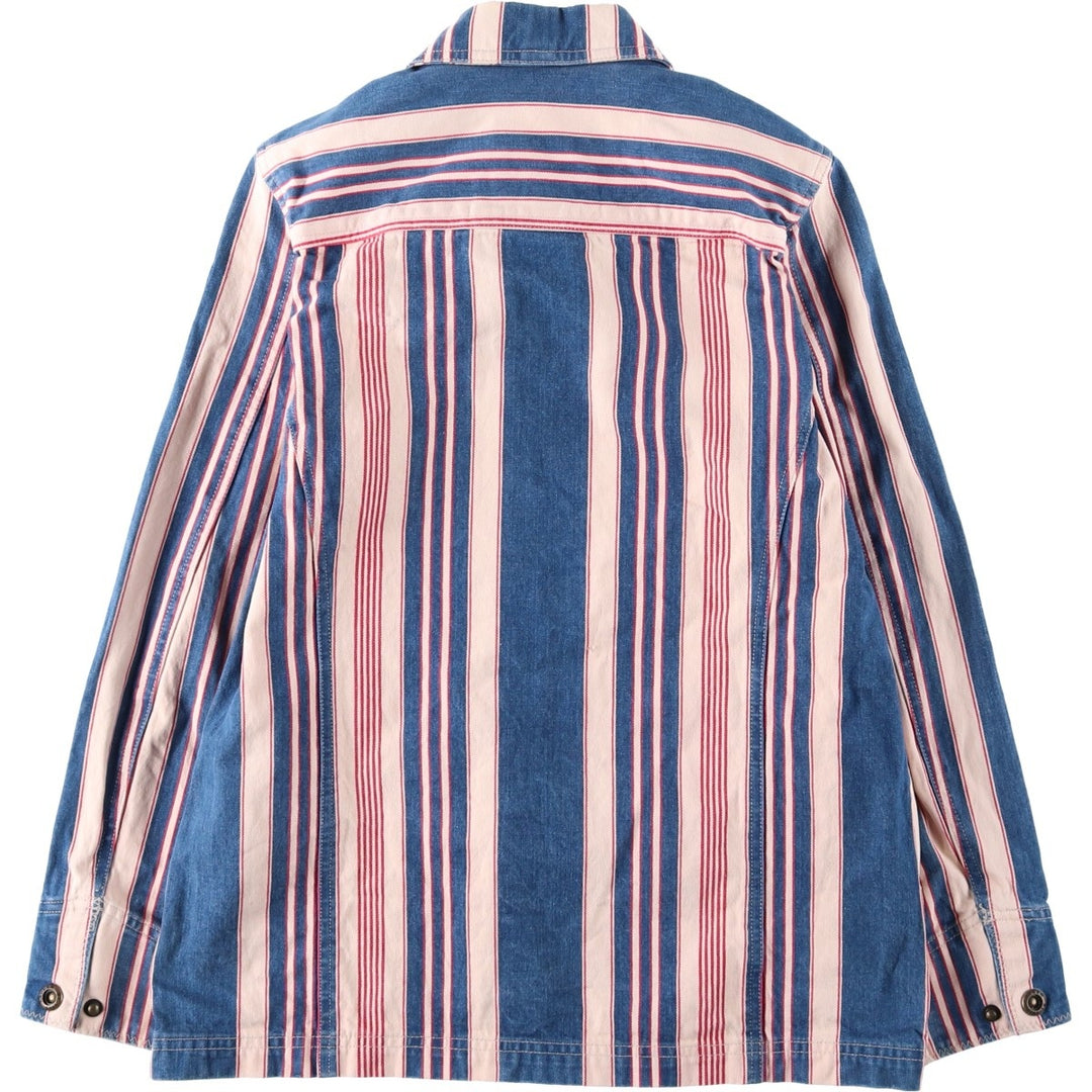 Ralph Lauren LAUREN JEANS COMPANY Multi-stripe Denim Jacket, Women's Size S (approx.) cotton red type Vintage Second Hand