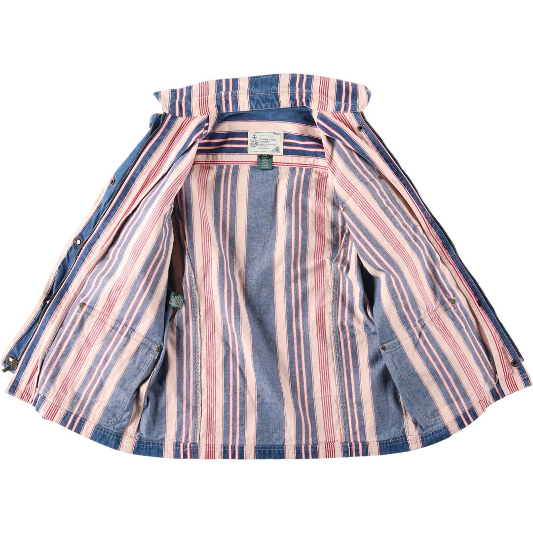 Ralph Lauren LAUREN JEANS COMPANY Multi-stripe Denim Jacket, Women's Size S (approx.) cotton red type Vintage Second Hand