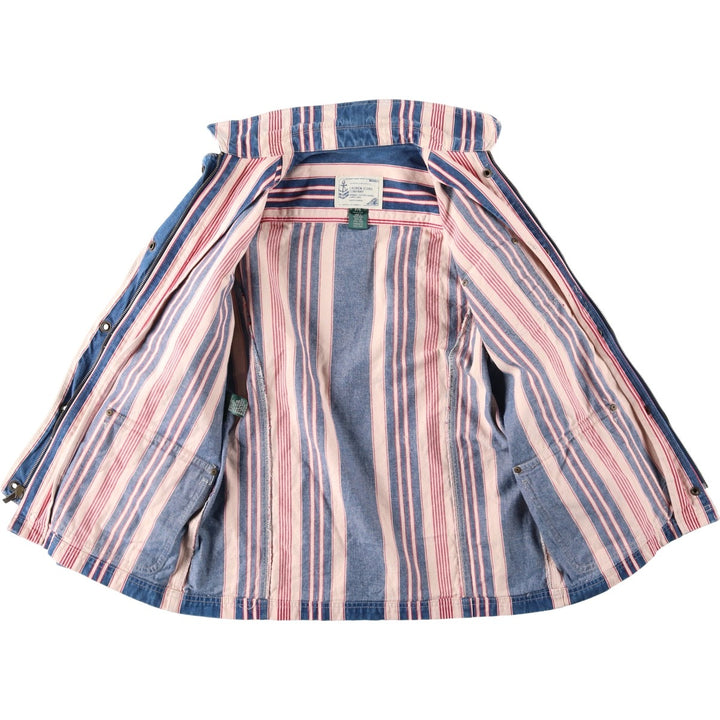 Ralph Lauren LAUREN JEANS COMPANY Multi-stripe Denim Jacket, Women's Size S (approx.) cotton red type Vintage Second Hand
