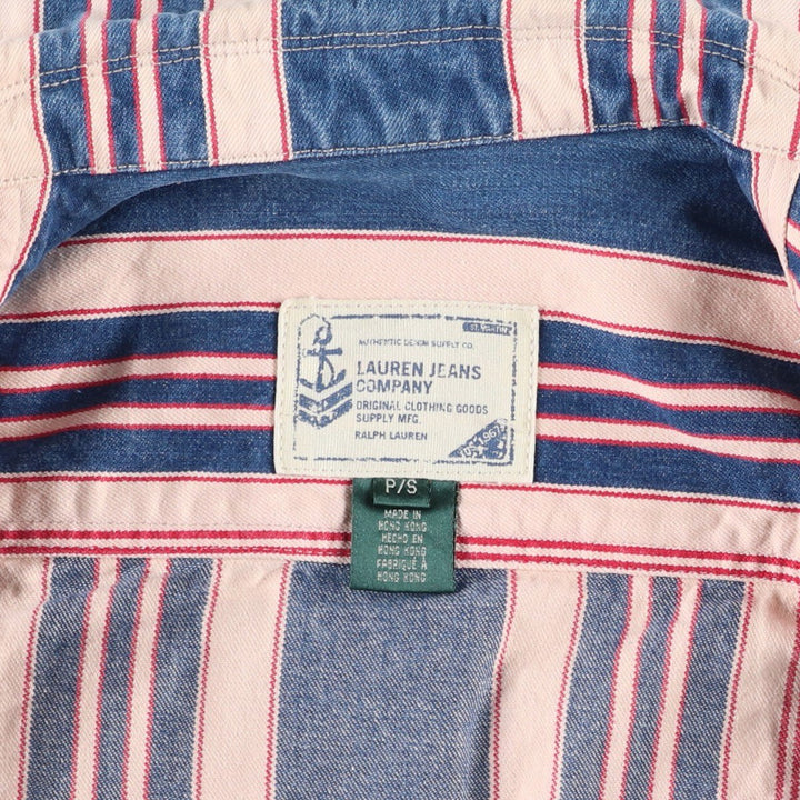 Ralph Lauren LAUREN JEANS COMPANY Multi-stripe Denim Jacket, Women's Size S (approx.) cotton red type Vintage Second Hand