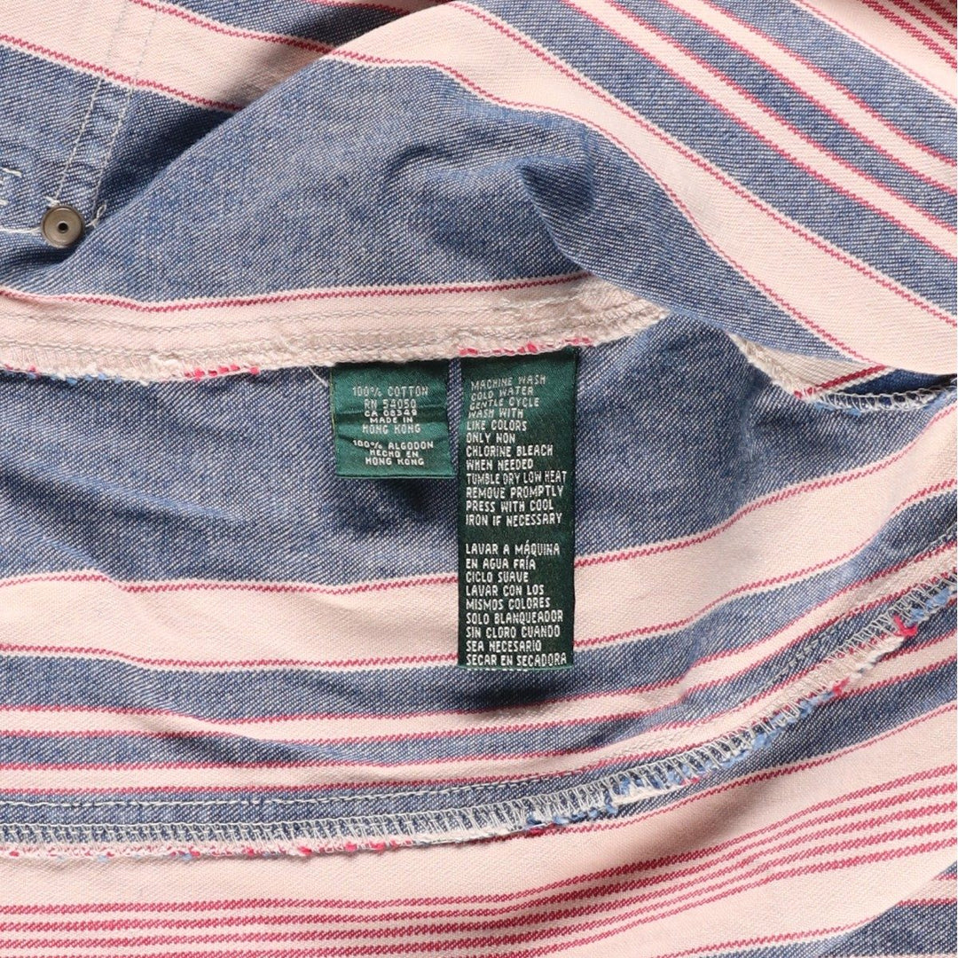Ralph Lauren LAUREN JEANS COMPANY Multi-stripe Denim Jacket, Women's Size S (approx.) cotton red type Vintage Second Hand