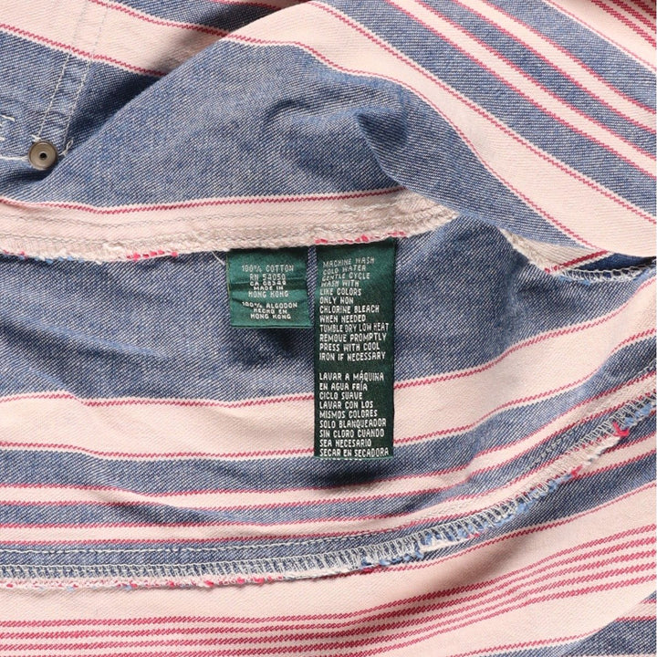 Ralph Lauren LAUREN JEANS COMPANY Multi-stripe Denim Jacket, Women's Size S (approx.) cotton red type Vintage Second Hand