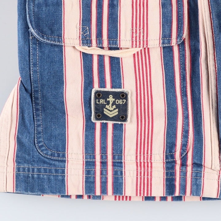 Ralph Lauren LAUREN JEANS COMPANY Multi-stripe Denim Jacket, Women's Size S (approx.) cotton red type Vintage Second Hand