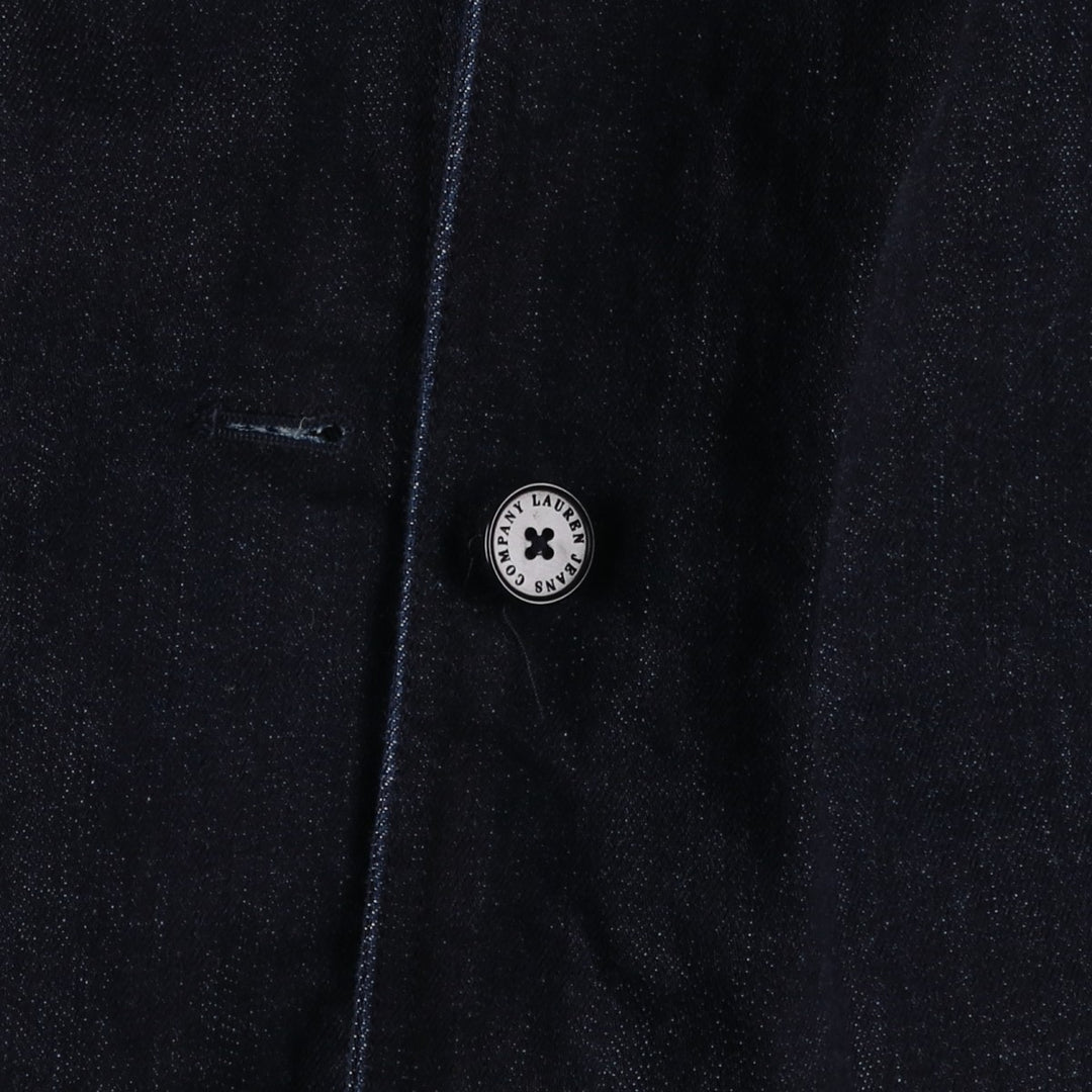 Ralph Lauren LAUREN JEANS COMPANY dark blue denim jacket, women's size L (approx.) cotton navy blue type Vintage Second Hand
