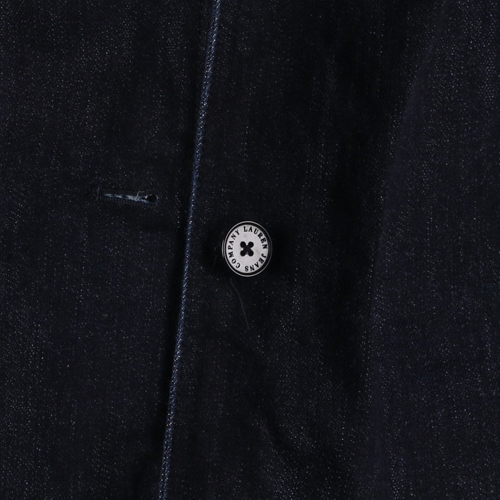 Ralph Lauren LAUREN JEANS COMPANY dark blue denim jacket, women's size L (approx.) cotton navy blue type Vintage Second Hand
