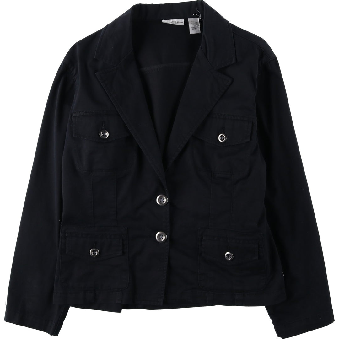 Chico's Platinum Cotton Jacket, Women's Size M (approx.) cotton black type Vintage Second Hand