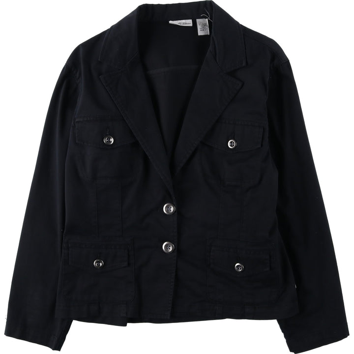 Chico's Platinum Cotton Jacket, Women's Size M (approx.) cotton black type Vintage Second Hand