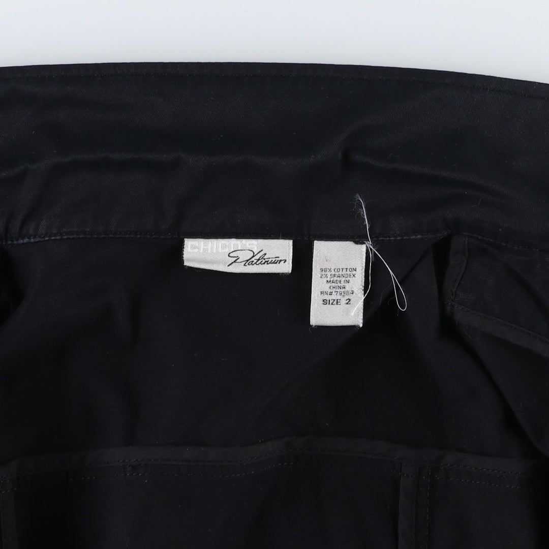 Chico's Platinum Cotton Jacket, Women's Size M (approx.) cotton black type Vintage Second Hand