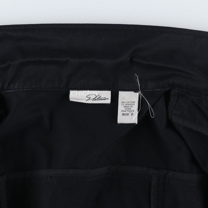 Chico's Platinum Cotton Jacket, Women's Size M (approx.) cotton black type Vintage Second Hand