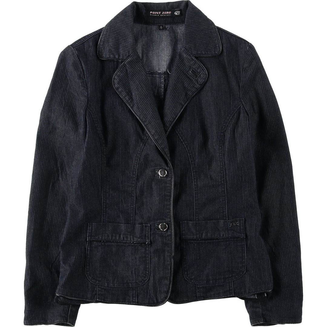 POINT ZERO Denim Tailored Jacket, Women's Size S (equivalent) cotton Charcoal Vintage Second Hand