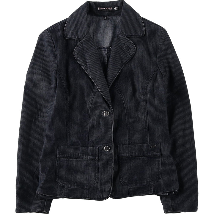 POINT ZERO Denim Tailored Jacket, Women's Size S (equivalent) cotton Charcoal Vintage Second Hand