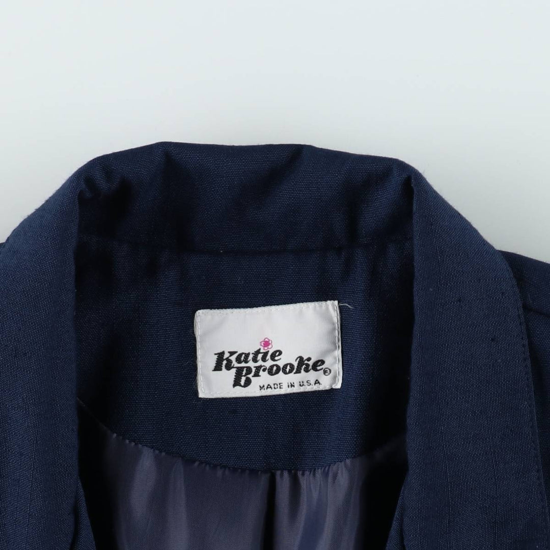 1990'S Katie Brooke Navy Blazer Tailored Jacket, Made in USA, Women's Size M (Equivalent), Vintage unclear navy blue type Vintage Second Hand