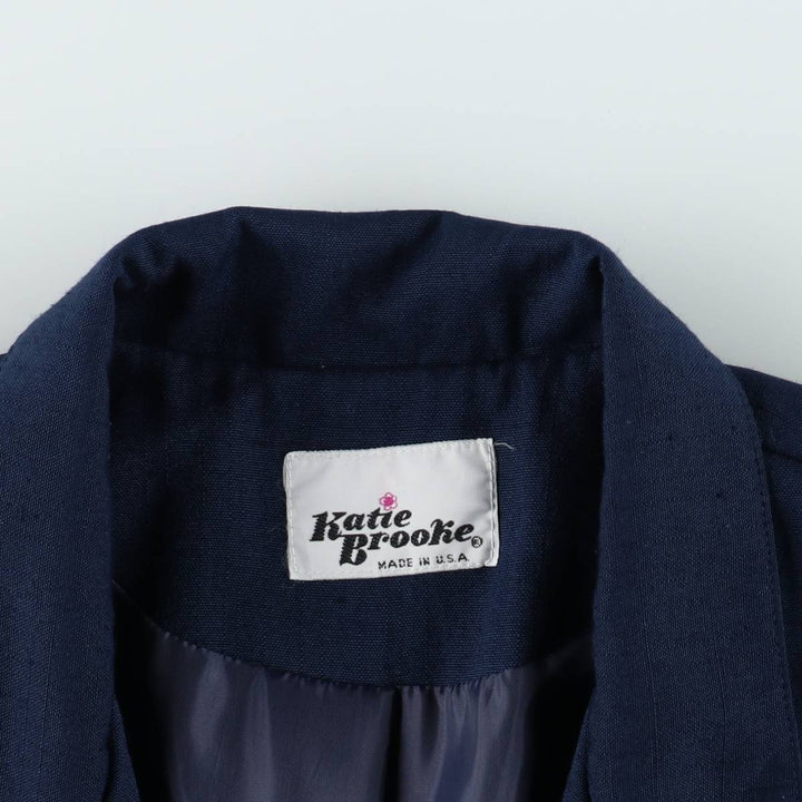 1990'S Katie Brooke Navy Blazer Tailored Jacket, Made in USA, Women's Size M (Equivalent), Vintage unclear navy blue type Vintage Second Hand
