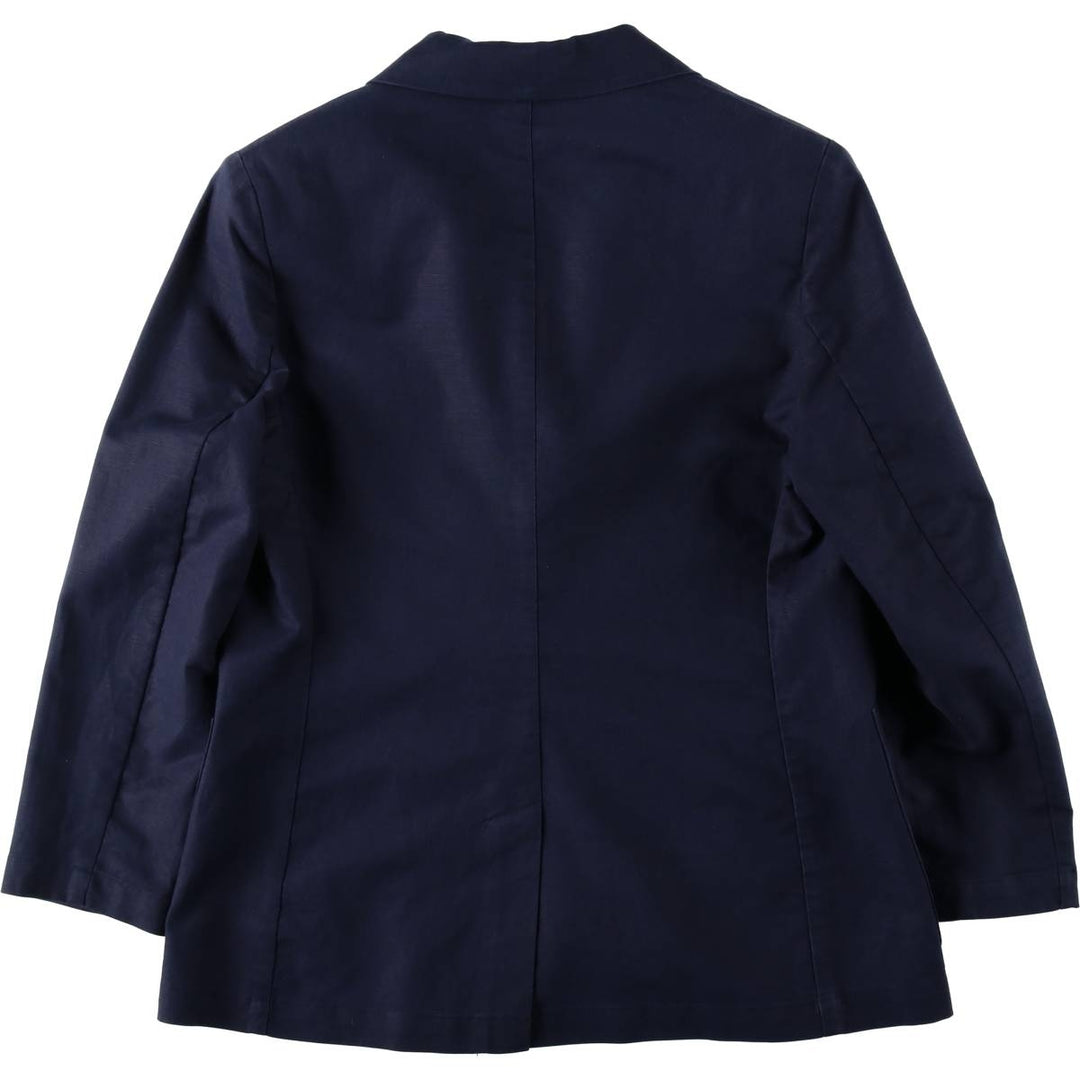 Vintage LLBean cotton x linen tailored jacket from the 90s-00s, women's size M equivalent. linen navy blue type Vintage Second Hand