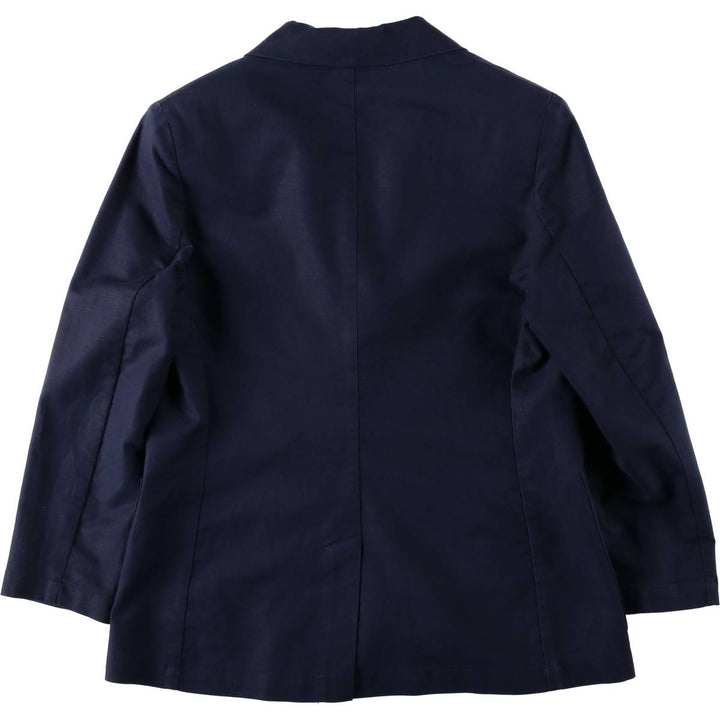 Vintage LLBean cotton x linen tailored jacket from the 90s-00s, women's size M equivalent. linen navy blue type Vintage Second Hand