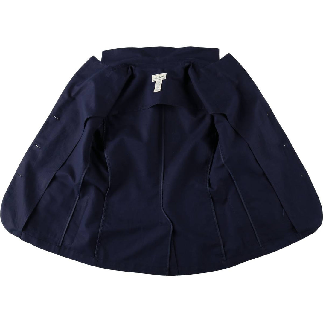 Vintage LLBean cotton x linen tailored jacket from the 90s-00s, women's size M equivalent. linen navy blue type Vintage Second Hand