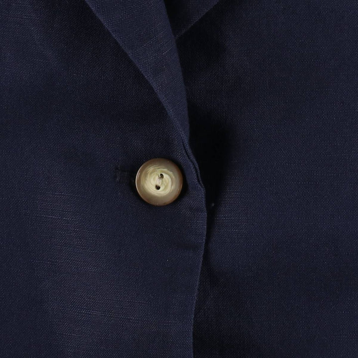 Vintage LLBean cotton x linen tailored jacket from the 90s-00s, women's size M equivalent. linen navy blue type Vintage Second Hand