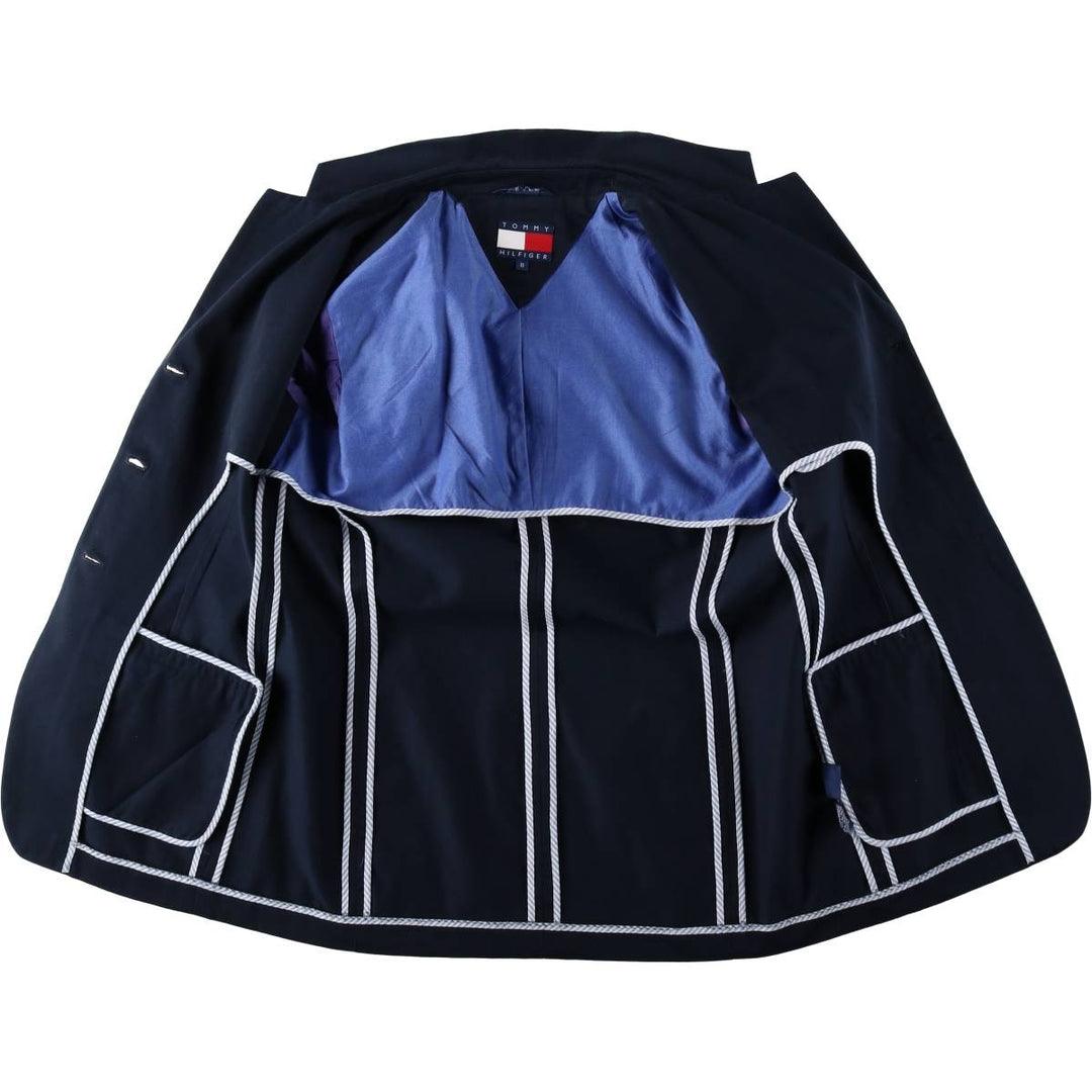 1990'S Tommy Hilfiger cotton tailored jacket, women's size L (approx.) cotton navy blue type Vintage Second Hand