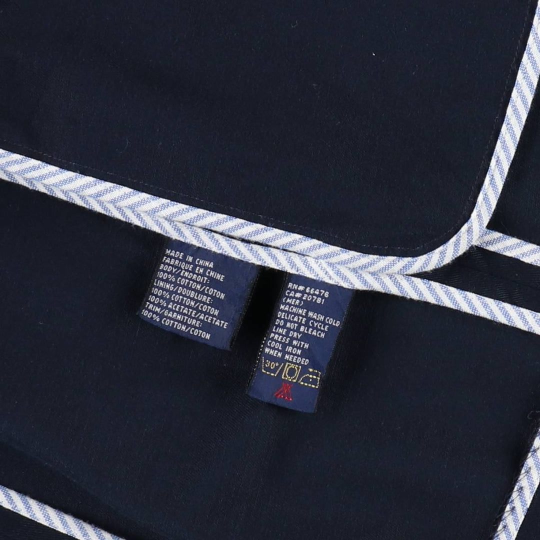 1990'S Tommy Hilfiger cotton tailored jacket, women's size L (approx.) cotton navy blue type Vintage Second Hand