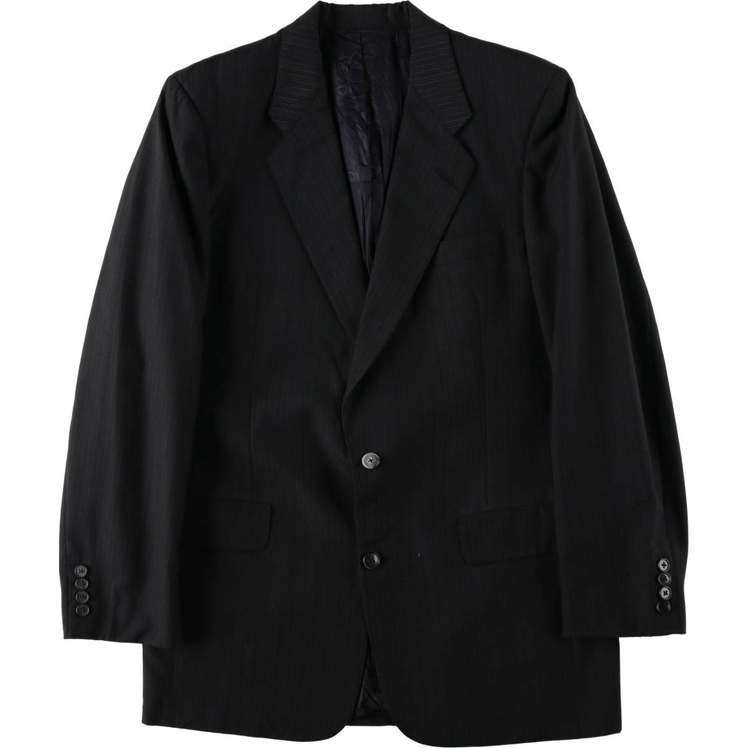 Christian Dior MONSIEUR Stripe Pattern Blazer Tailored Jacket, Made in USA, Women's Size M (approx.) unclear black type Vintage Second Hand