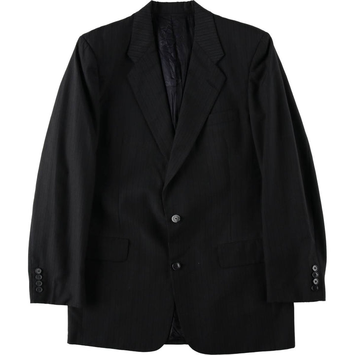 Christian Dior MONSIEUR Stripe Pattern Blazer Tailored Jacket, Made in USA, Women's Size M (approx.) unclear black type Vintage Second Hand