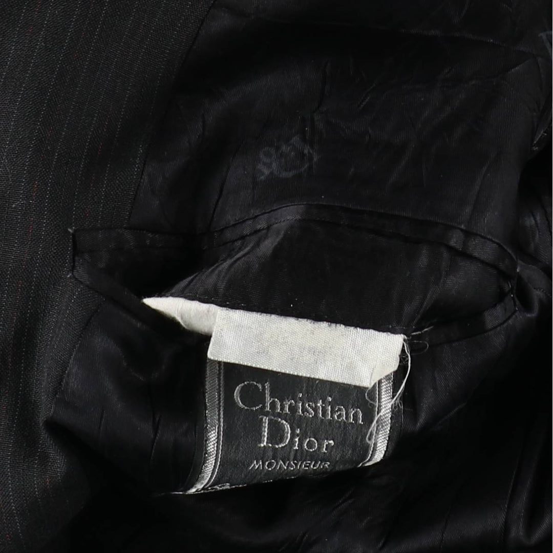 Christian Dior MONSIEUR Stripe Pattern Blazer Tailored Jacket, Made in USA, Women's Size M (approx.) unclear black type Vintage Second Hand