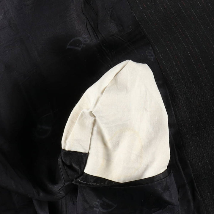 Christian Dior MONSIEUR Stripe Pattern Blazer Tailored Jacket, Made in USA, Women's Size M (approx.) unclear black type Vintage Second Hand