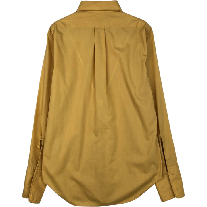 70'S Arrow DECTON Long-Sleeve Polyester Shirt with Cuffs, Made in USA, Men's Size M polyester yellow type Vintage Second Hand