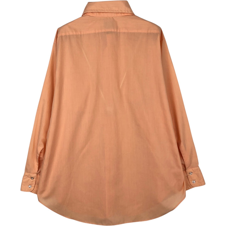 1970'S Arrow Kent Long-Sleeve Polyester Shirt, Made in Canada, Men's Size L (Equivalent), Vintage polyester coral Vintage Second Hand