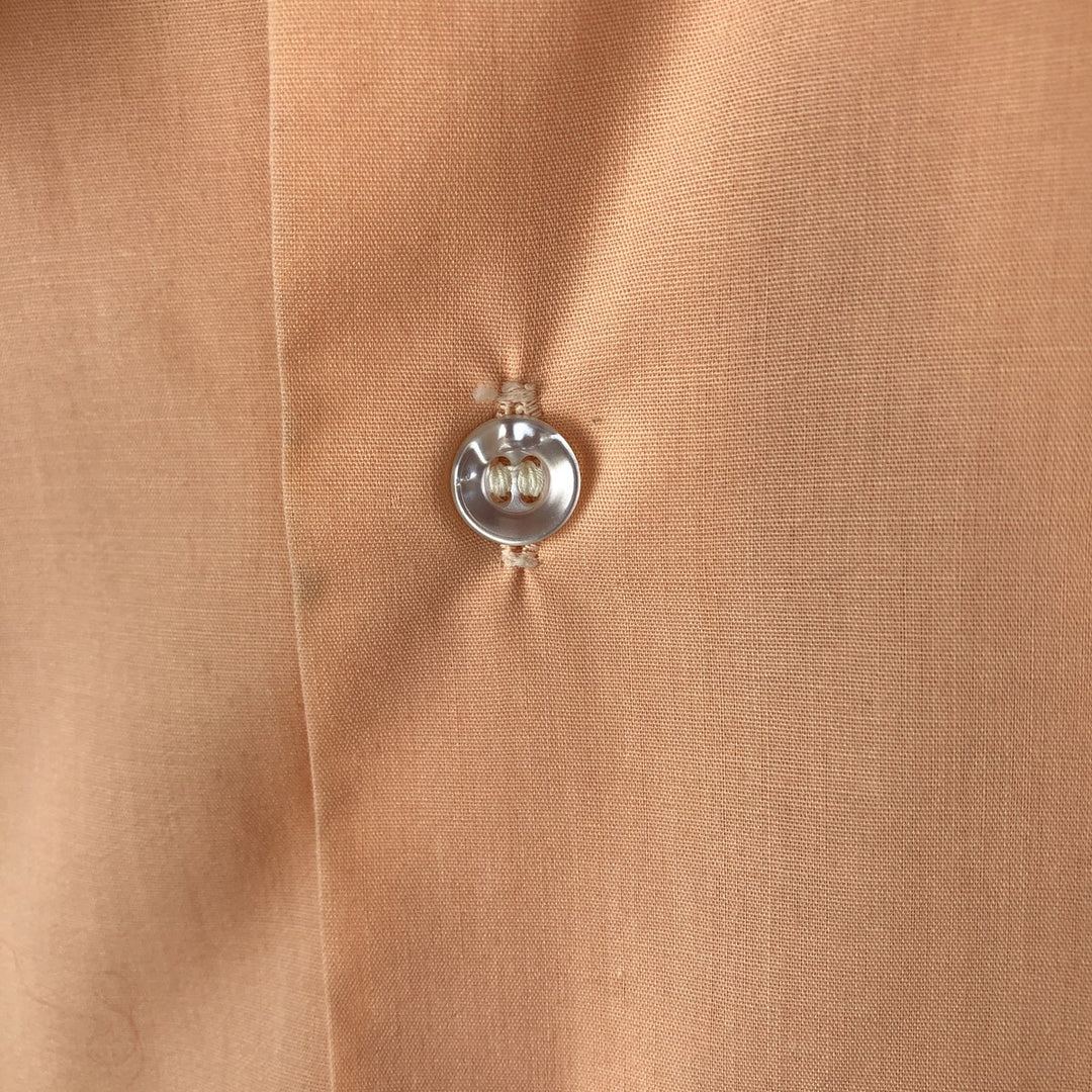 1970'S Arrow Kent Long-Sleeve Polyester Shirt, Made in Canada, Men's Size L (Equivalent), Vintage polyester coral Vintage Second Hand