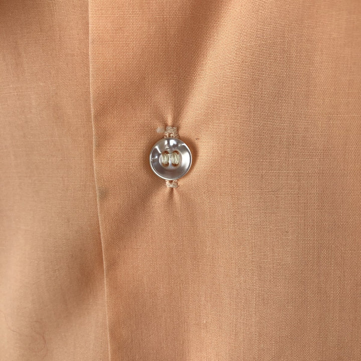1970'S Arrow Kent Long-Sleeve Polyester Shirt, Made in Canada, Men's Size L (Equivalent), Vintage polyester coral Vintage Second Hand