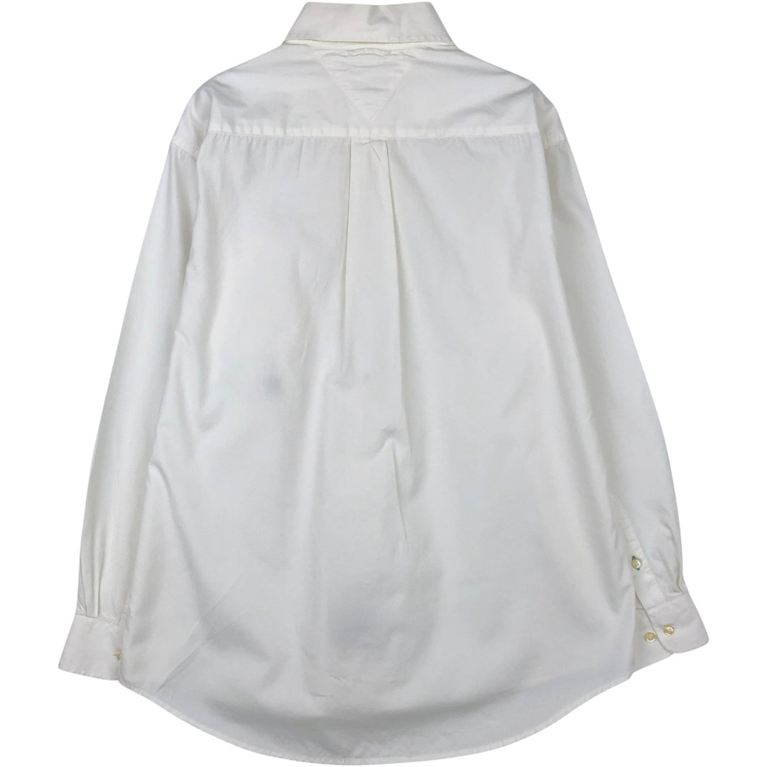 Vintage 90'S Tommy Hilfiger long-sleeved button-down shirt, size M, men's cotton white type Vintage Second Hand