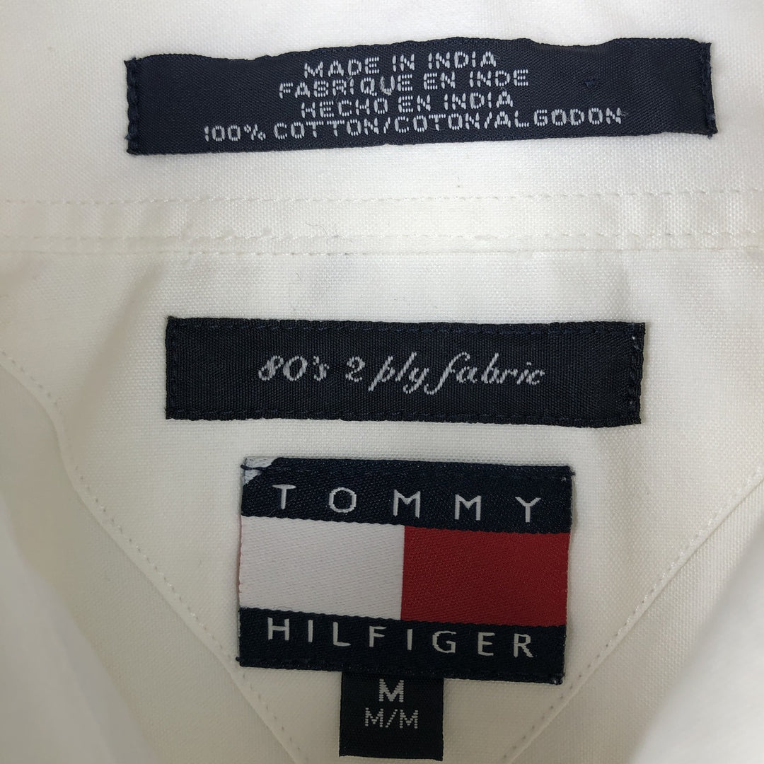 Vintage 90'S Tommy Hilfiger long-sleeved button-down shirt, size M, men's cotton white type Vintage Second Hand