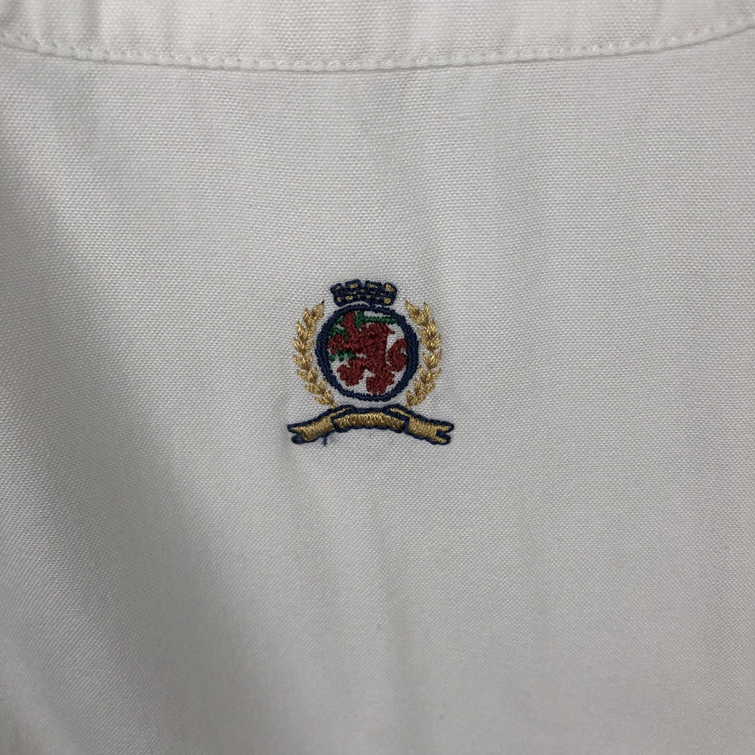 Vintage 90'S Tommy Hilfiger long-sleeved button-down shirt, size M, men's cotton white type Vintage Second Hand