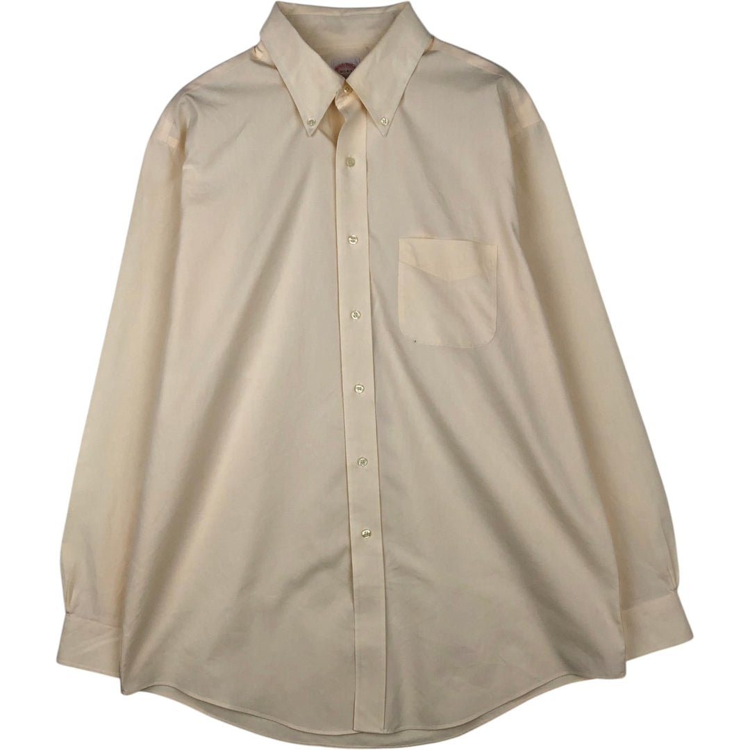 Brooks Brothers 346 long sleeve button-down shirt, men's size XL cotton yellow type Vintage Second Hand