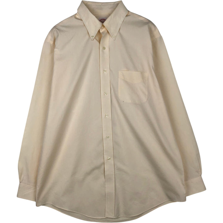 Brooks Brothers 346 long sleeve button-down shirt, men's size XL cotton yellow type Vintage Second Hand