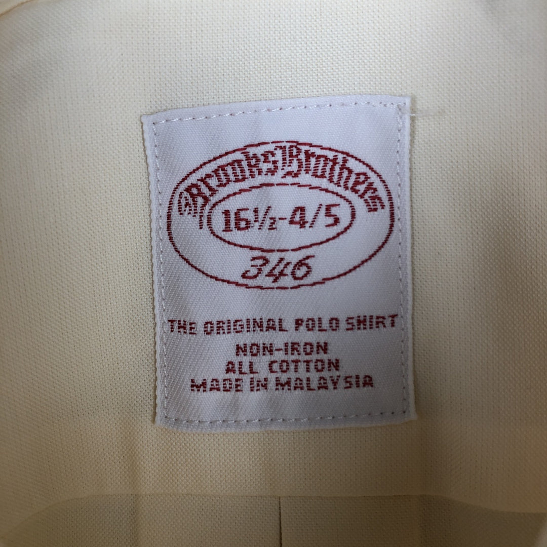 Brooks Brothers 346 long sleeve button-down shirt, men's size XL cotton yellow type Vintage Second Hand