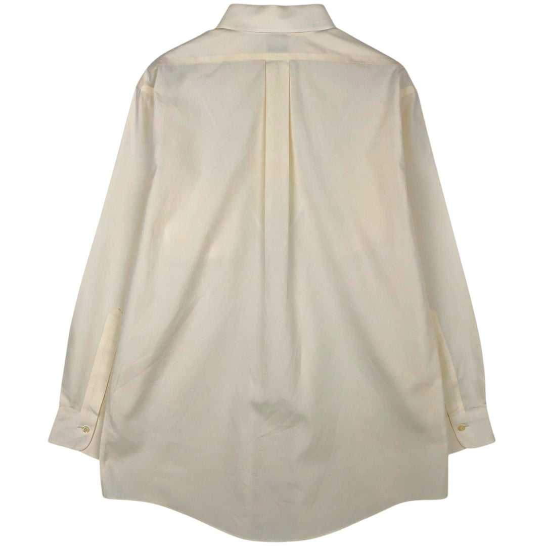 Brooks Brothers Est.1818 Slim Fit Long-Sleeve Cotton Shirt, Men's Size L (approx.) cotton unbleached Vintage Second Hand