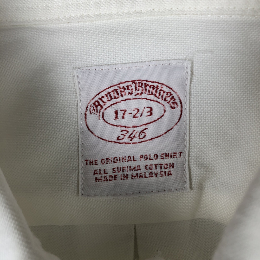 Brooks Brothers 346 long sleeve button-down shirt, men's size XL Supima Cotton white type Vintage Second Hand