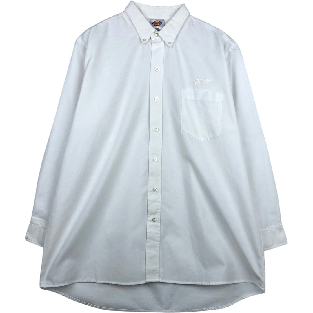 Dickies long-sleeved button-down shirt, men's size XL. cotton white type Vintage Second Hand